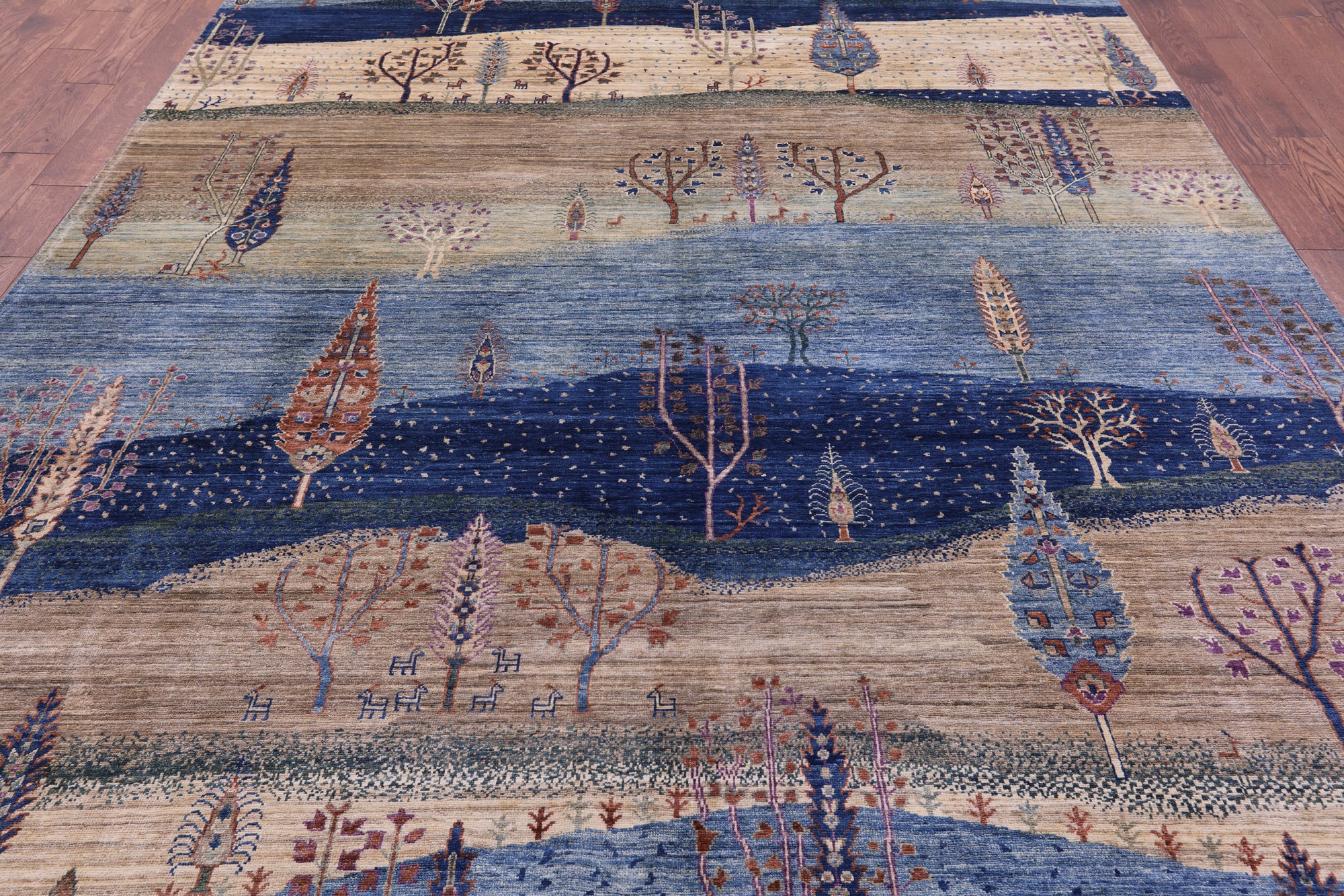 Tribal Persian Gabbeh Hand Knotted Wool Rug - 8' 9" X 11' 11" - Golden Nile