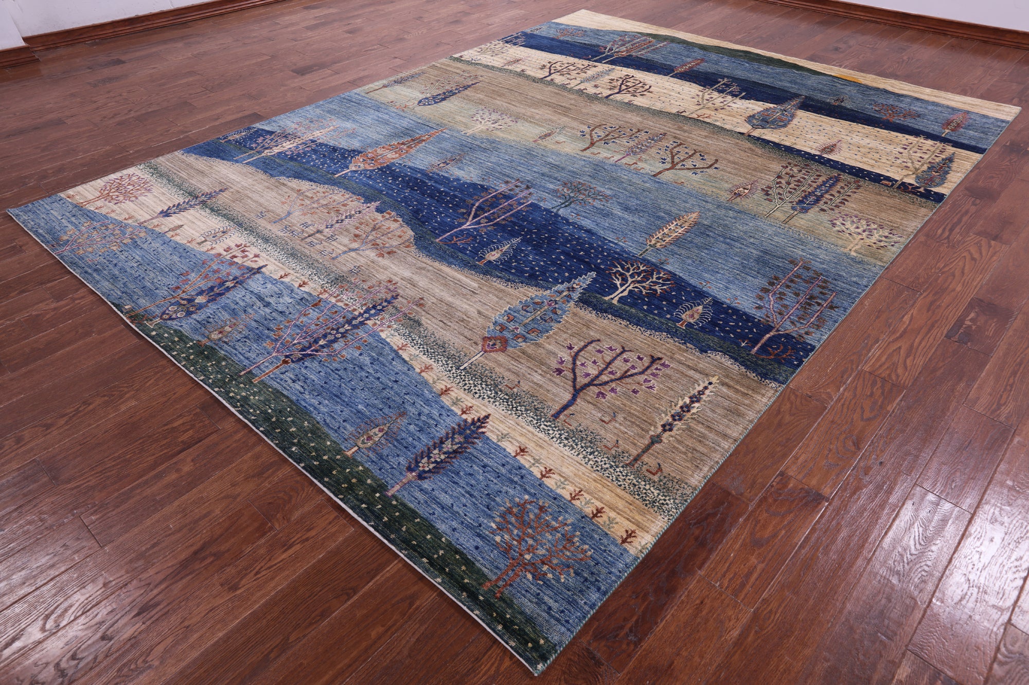 Tribal Persian Gabbeh Hand Knotted Wool Rug - 8' 9" X 11' 11" - Golden Nile