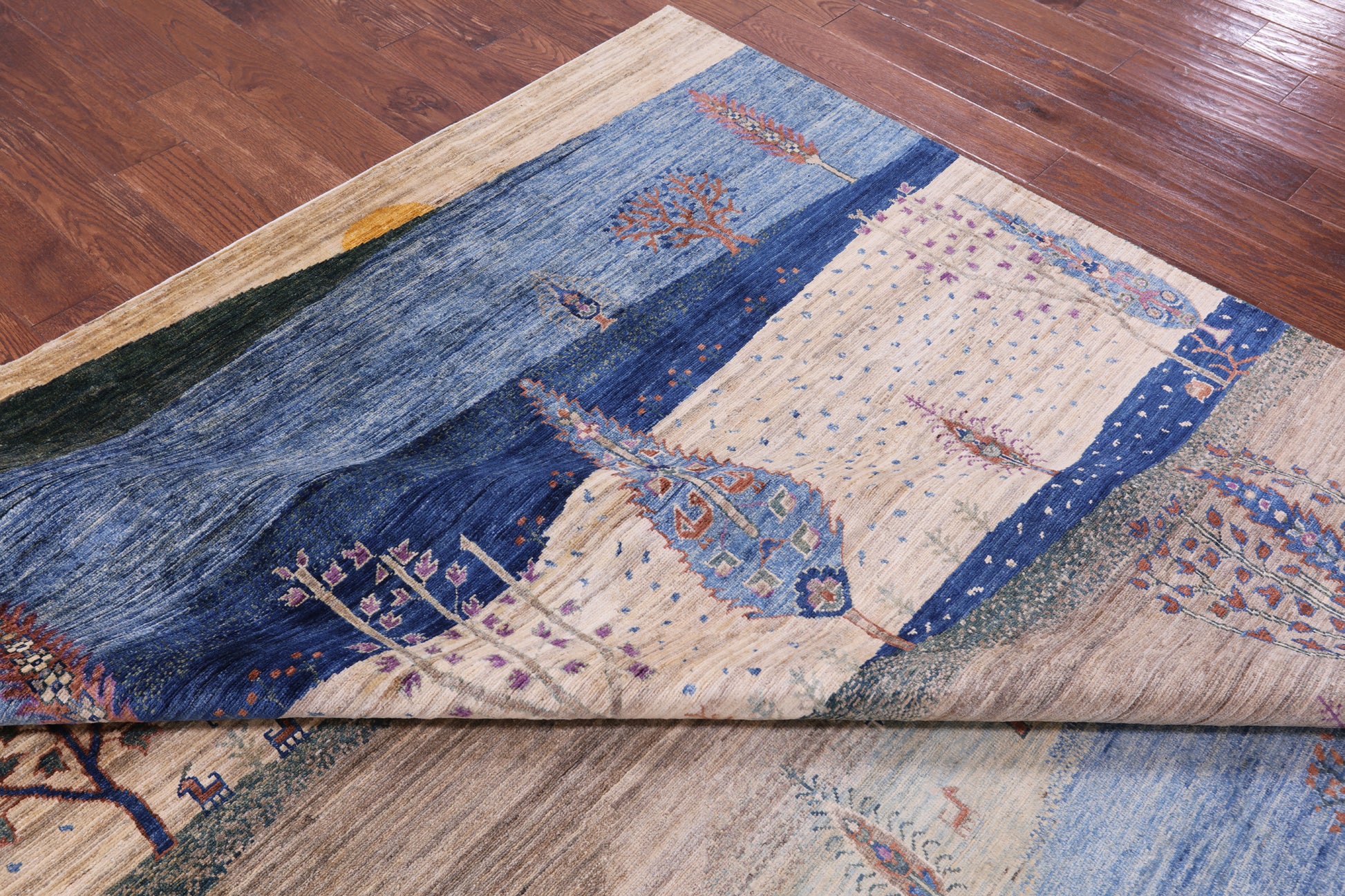 Tribal Persian Gabbeh Hand Knotted Wool Rug - 8' 9" X 11' 11" - Golden Nile