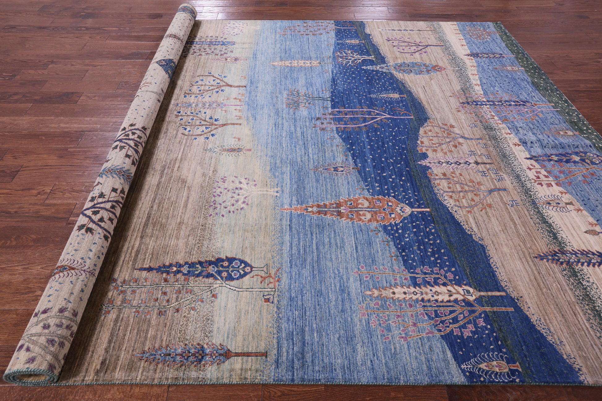 Tribal Persian Gabbeh Hand Knotted Wool Rug - 8' 9" X 11' 11" - Golden Nile