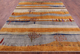 Tribal Persian Gabbeh Hand Knotted Wool Rug - 8' 3" X 9' 9" - Golden Nile