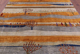 Tribal Persian Gabbeh Hand Knotted Wool Rug - 8' 3" X 9' 9" - Golden Nile