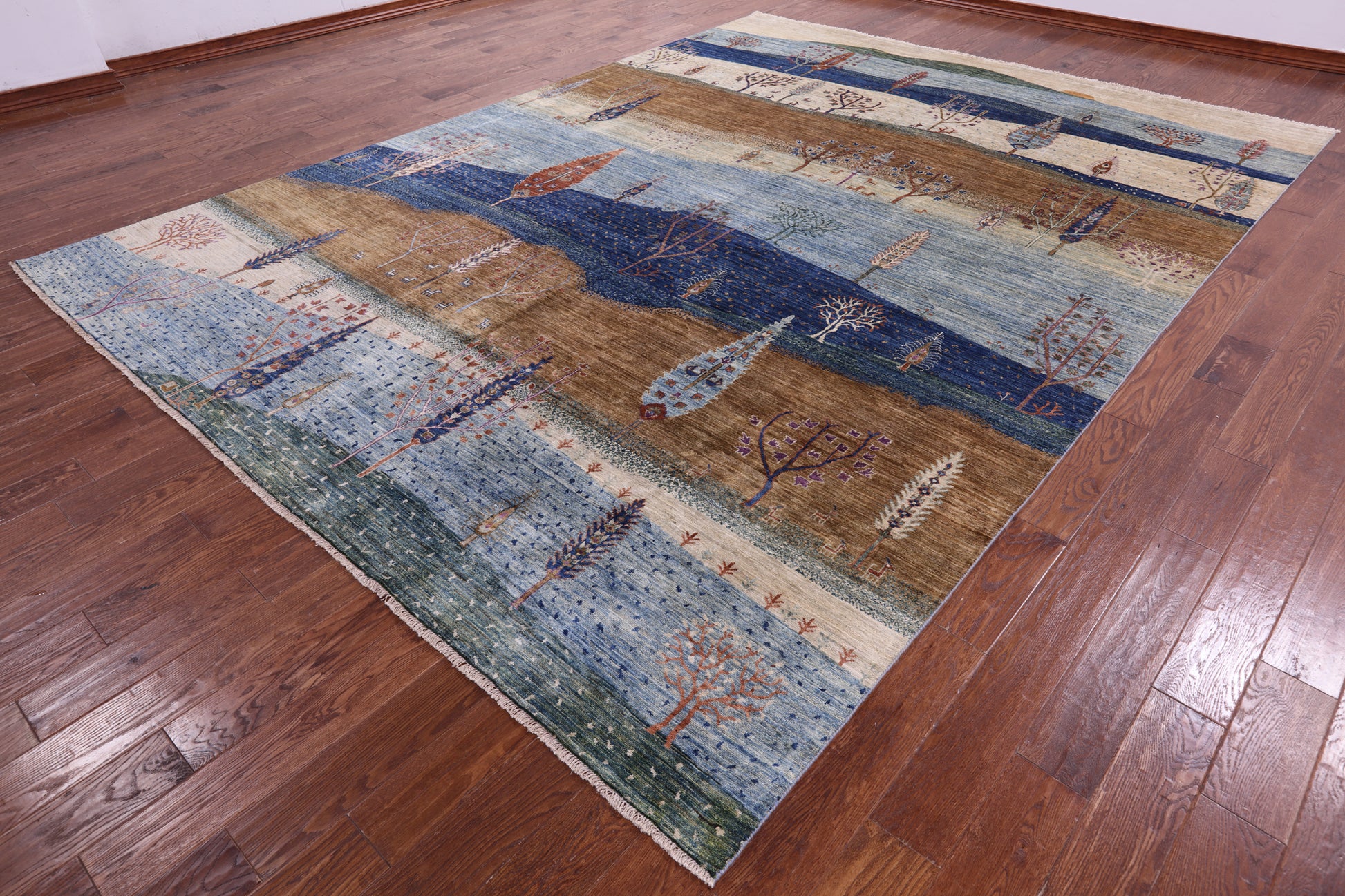 Tribal Persian Gabbeh Hand Knotted Wool Rug - 9' 8" X 13' 2" - Golden Nile
