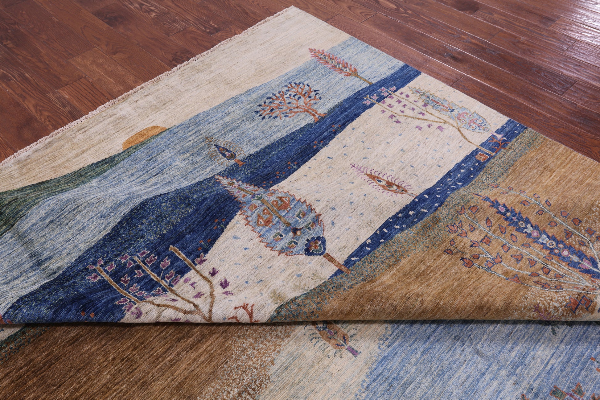 Tribal Persian Gabbeh Hand Knotted Wool Rug - 9' 8" X 13' 2" - Golden Nile