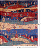 Tribal Persian Gabbeh Hand Knotted Wool Rug - 7' 10" X 9' 8" - Golden Nile