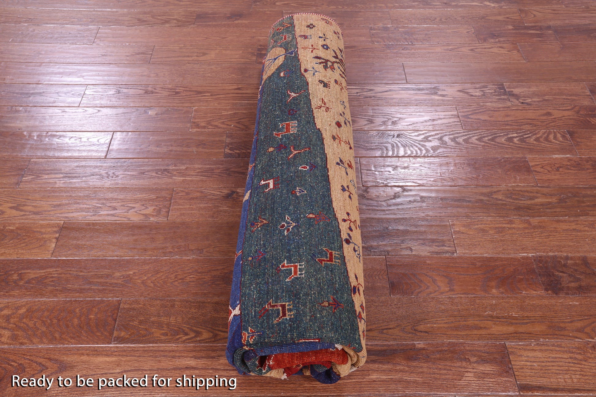 Tribal Persian Gabbeh Hand Knotted Wool Rug - 7' 10" X 9' 8" - Golden Nile