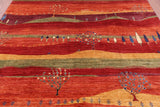Tribal Persian Gabbeh Handmade Wool Rug - 8' 2" X 9' 9" - Golden Nile