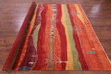 Tribal Persian Gabbeh Handmade Wool Rug - 8' 2" X 9' 9" - Golden Nile