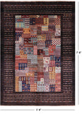 Brown Tribal Persian Gabbeh Handmade Wool Rug - 5' 8" X 7' 8" - Golden Nile