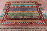 Tribal Persian Gabbeh Hand Knotted Wool Rug - 5' 0" X 6' 8" - Golden Nile