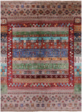 Tribal Persian Gabbeh Hand Knotted Wool Rug - 5' 0" X 6' 8" - Golden Nile