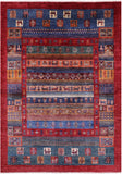 Tribal Persian Gabbeh Hand Knotted Wool Rug - 5' 7" X 8' 0" - Golden Nile