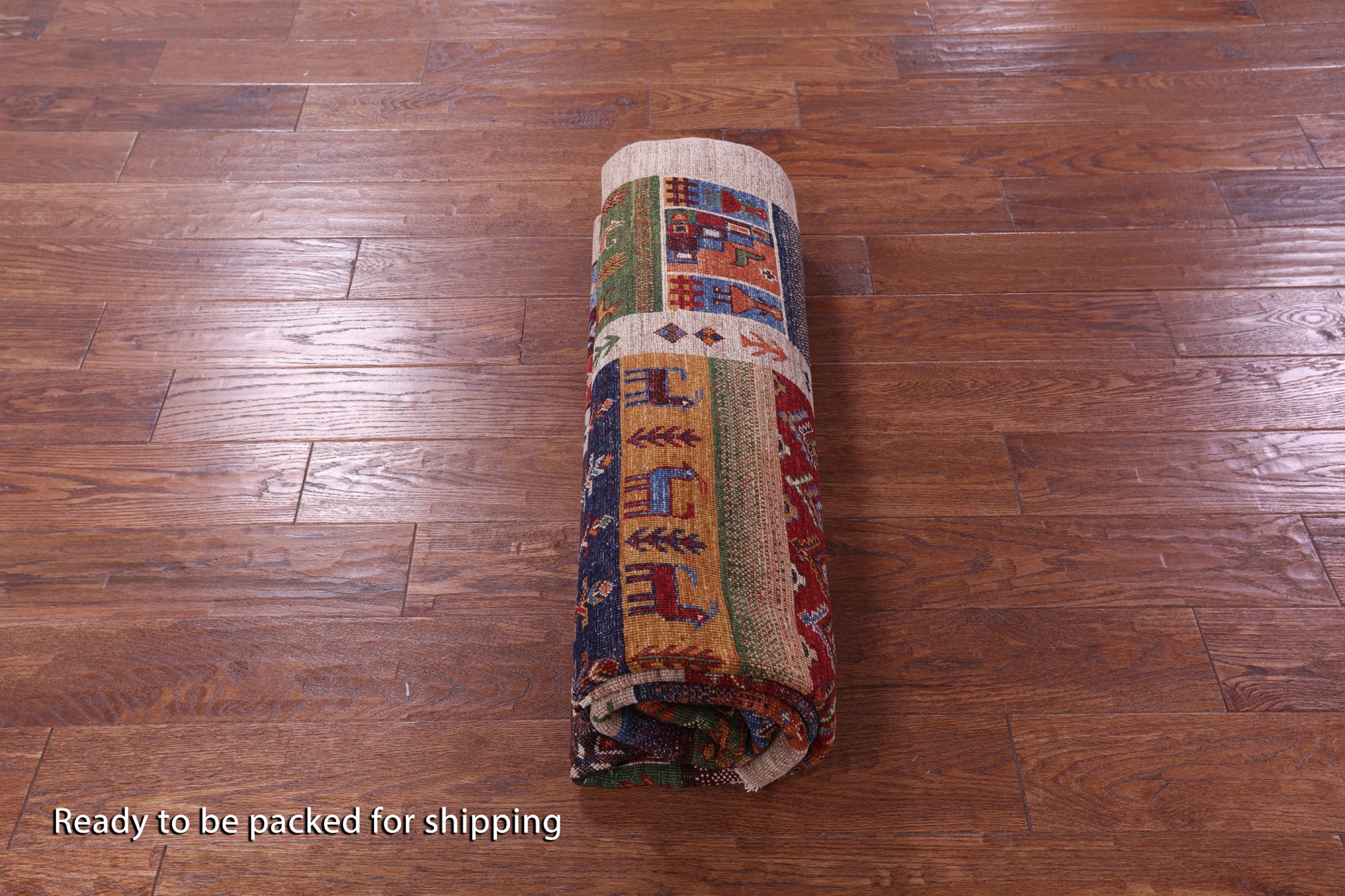 Tribal Persian Gabbeh Handmade Wool Rug - 5' 5" X 7' 7" - Golden Nile