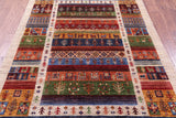 Tribal Persian Gabbeh Handmade Wool Rug - 5' 5" X 7' 7" - Golden Nile