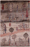 Tribal Persian Gabbeh Hand Knotted Wool Rug - 3' 3" X 5' 1" - Golden Nile