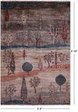Tribal Persian Gabbeh Hand Knotted Wool Rug - 3' 4" X 4' 10" - Golden Nile