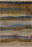 Tribal Persian Gabbeh Hand Knotted Wool Rug - 4' 0" X 5' 9" - Golden Nile