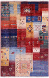 Tribal Persian Gabbeh Hand Knotted Wool Rug - 2' 7" X 4' 0" - Golden Nile