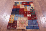 Tribal Persian Gabbeh Hand Knotted Wool Rug - 2' 7" X 4' 0" - Golden Nile