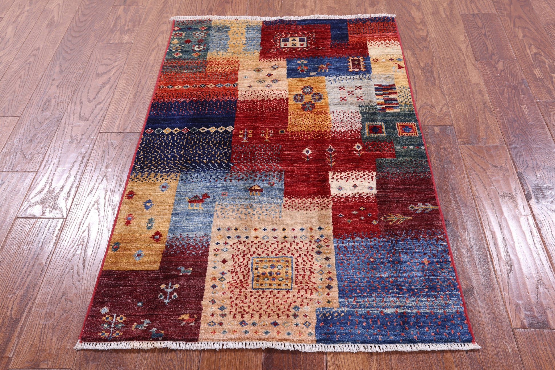 Tribal Persian Gabbeh Hand Knotted Wool Rug - 2' 7" X 4' 0" - Golden Nile