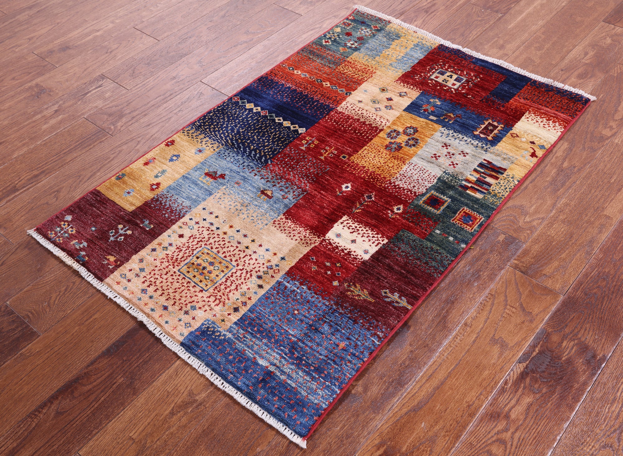 Tribal Persian Gabbeh Hand Knotted Wool Rug - 2' 7" X 4' 0" - Golden Nile