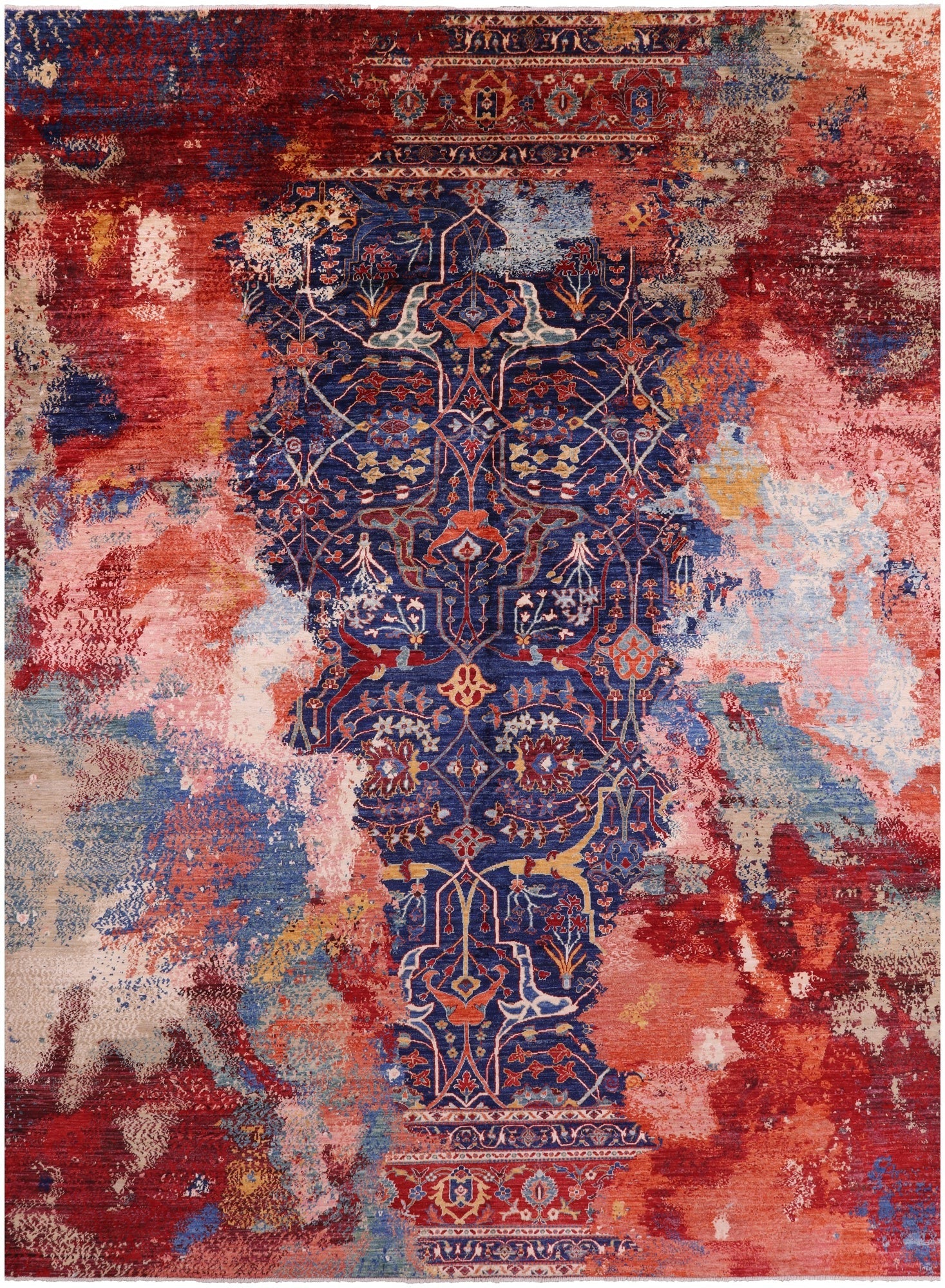 Modern Fine Serapi Hand Knotted Wool Rug - 9' 11" X 13' 4" - Golden Nile