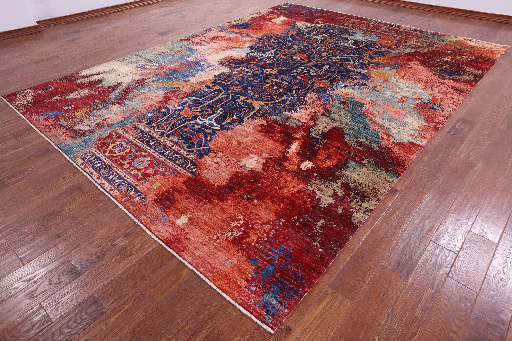 Modern Fine Serapi Hand Knotted Wool Rug - 9' 11" X 13' 4" - Golden Nile