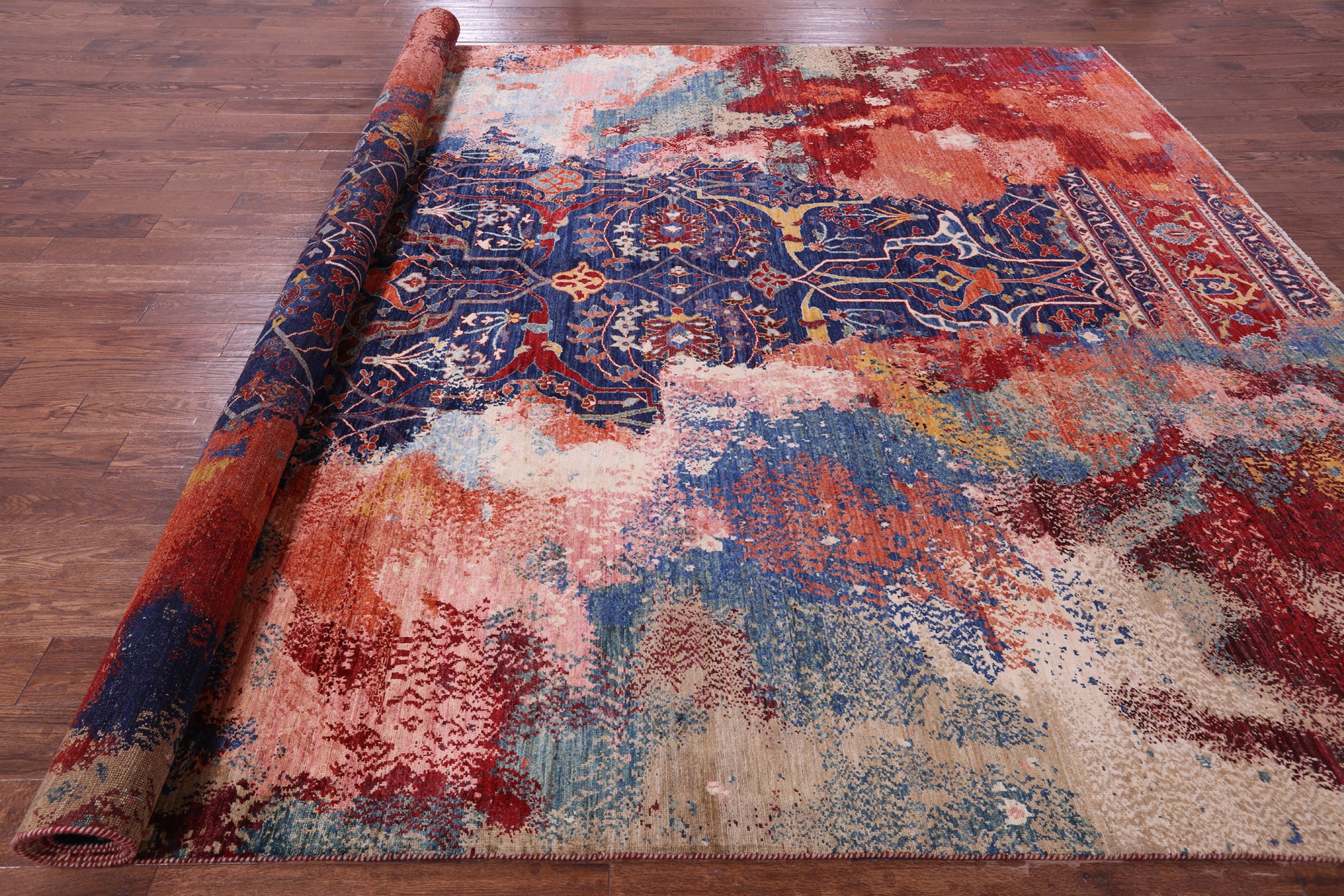 Modern Fine Serapi Hand Knotted Wool Rug - 9' 11" X 13' 4" - Golden Nile
