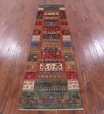 Tribal Persian Gabbeh Hand Knotted Wool Runner Rug - 2' 8" X 9' 10" - Golden Nile