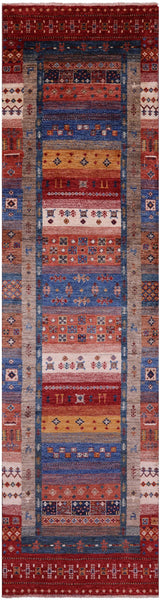 Tribal Persian Gabbeh Hand Knotted Wool Runner Rug - 2' 9" X 10' 1" - Golden Nile