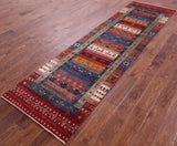 Tribal Persian Gabbeh Hand Knotted Wool Runner Rug - 2' 9" X 10' 1" - Golden Nile