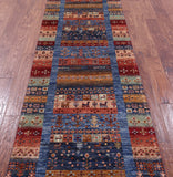 Tribal Persian Gabbeh Hand Knotted Wool Runner Rug - 2' 9" X 10' 0" - Golden Nile
