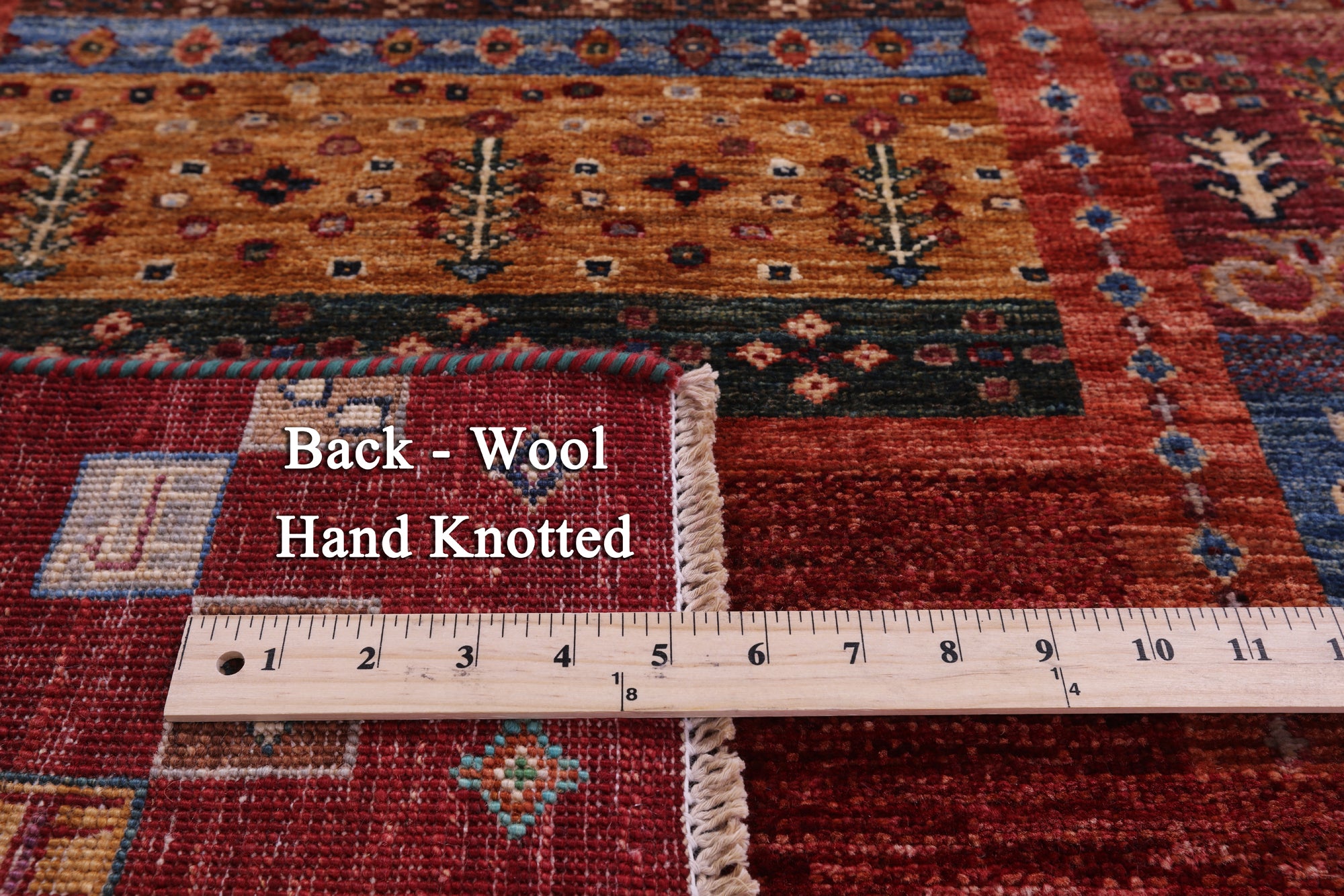 Tribal Persian Gabbeh Hand Knotted Wool Runner Rug - 2' 9" X 9' 7" - Golden Nile