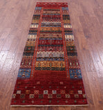 Tribal Persian Gabbeh Hand Knotted Wool Runner Rug - 2' 9" X 9' 8" - Golden Nile