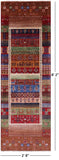 Tribal Persian Gabbeh Hand Knotted Wool Runner Rug - 2' 8" X 8' 2" - Golden Nile