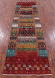Tribal Persian Gabbeh Hand Knotted Wool Runner Rug - 2' 9" X 9' 11" - Golden Nile