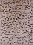 Ivory Fish Design Persian Gabbeh Handmade Wool Rug - 9' 8" X 13' 6" - Golden Nile