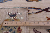 Ivory Fish Design Persian Gabbeh Handmade Wool Rug - 9' 8" X 13' 6" - Golden Nile