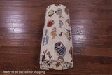 Ivory Fish Design Persian Gabbeh Handmade Wool Rug - 9' 8" X 13' 6" - Golden Nile