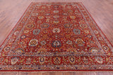 Red Persian Fine Serapi Handmade Wool Rug - 9' 3" X 11' 7" - Golden Nile