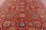 Red Persian Fine Serapi Handmade Wool Rug - 9' 3" X 11' 7" - Golden Nile