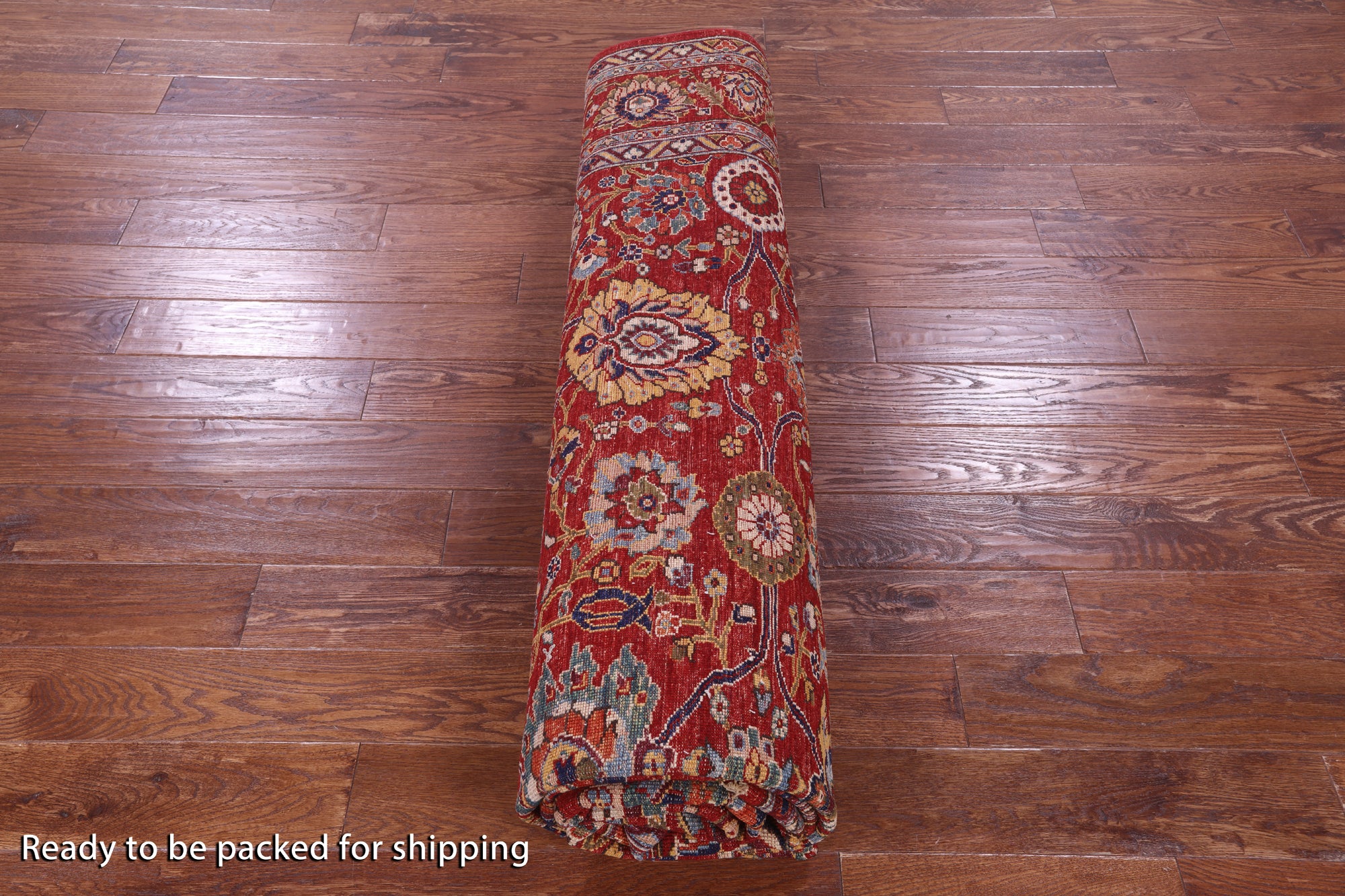 Red Persian Fine Serapi Handmade Wool Rug - 9' 3" X 11' 7" - Golden Nile