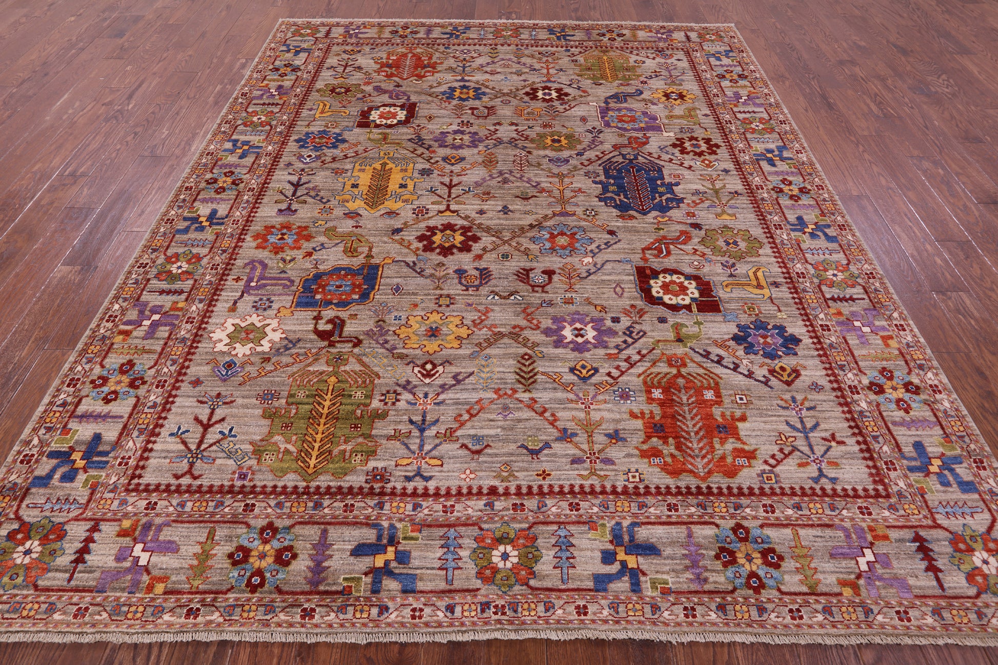 Persian Fine Serapi Hand Knotted Wool Rug - 8' 1" X 9' 9" - Golden Nile
