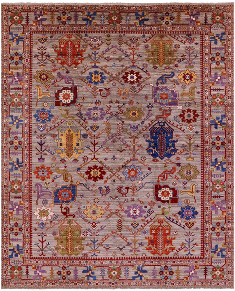 Persian Fine Serapi Hand Knotted Wool Rug - 8' 1" X 9' 9" - Golden Nile