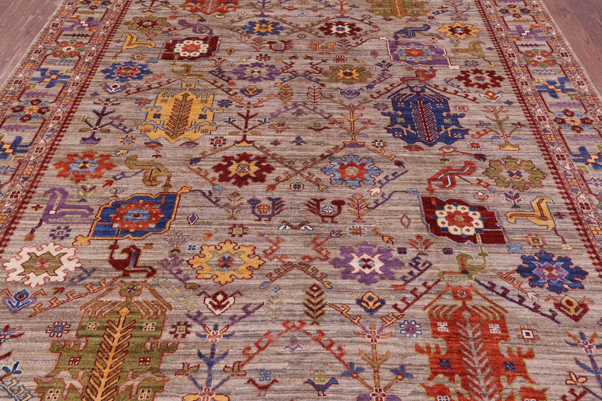 Persian Fine Serapi Hand Knotted Wool Rug - 8' 1" X 9' 9" - Golden Nile