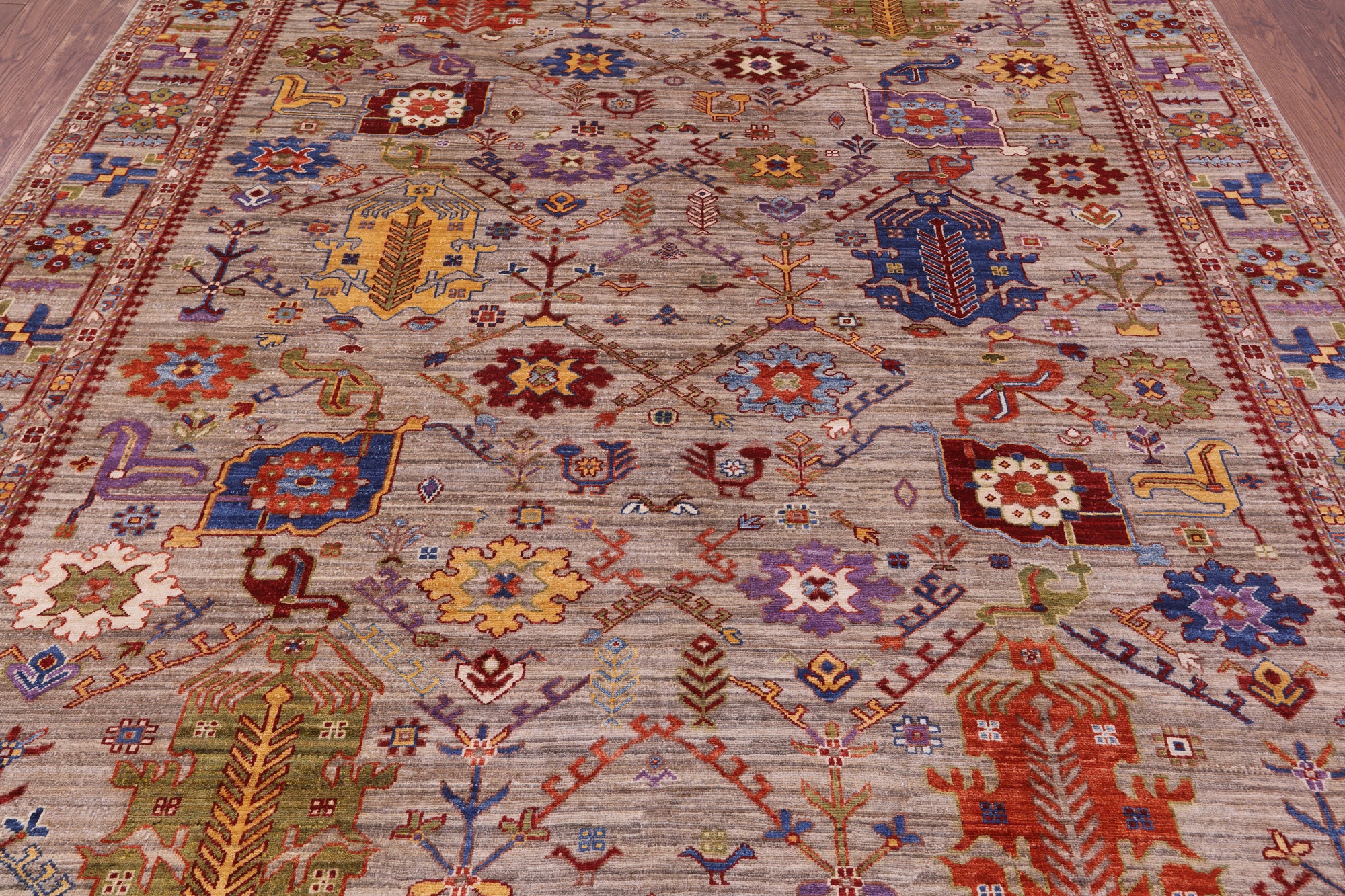 Persian Fine Serapi Hand Knotted Wool Rug - 8' 1" X 9' 9" - Golden Nile