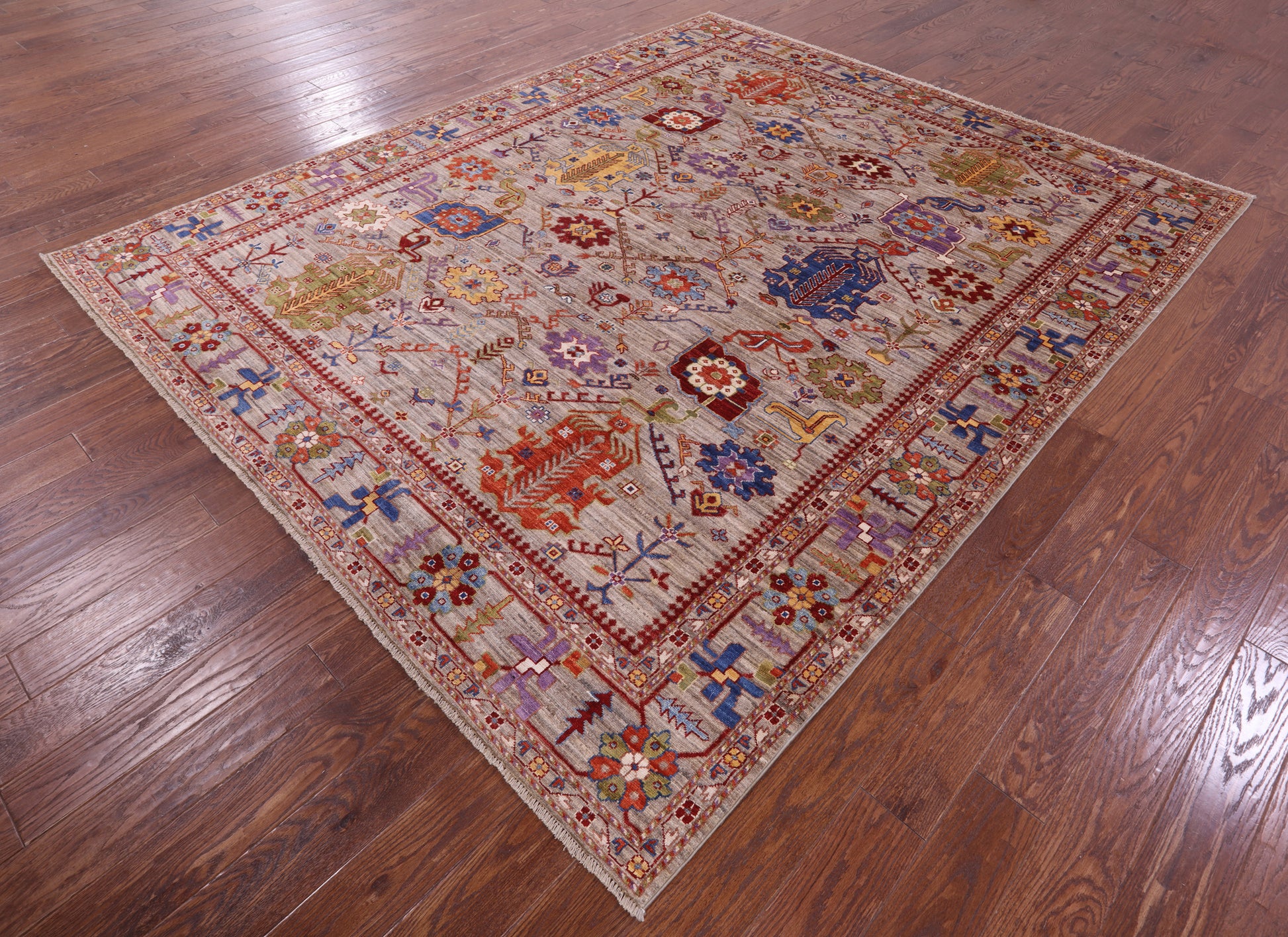 Persian Fine Serapi Hand Knotted Wool Rug - 8' 1" X 9' 9" - Golden Nile