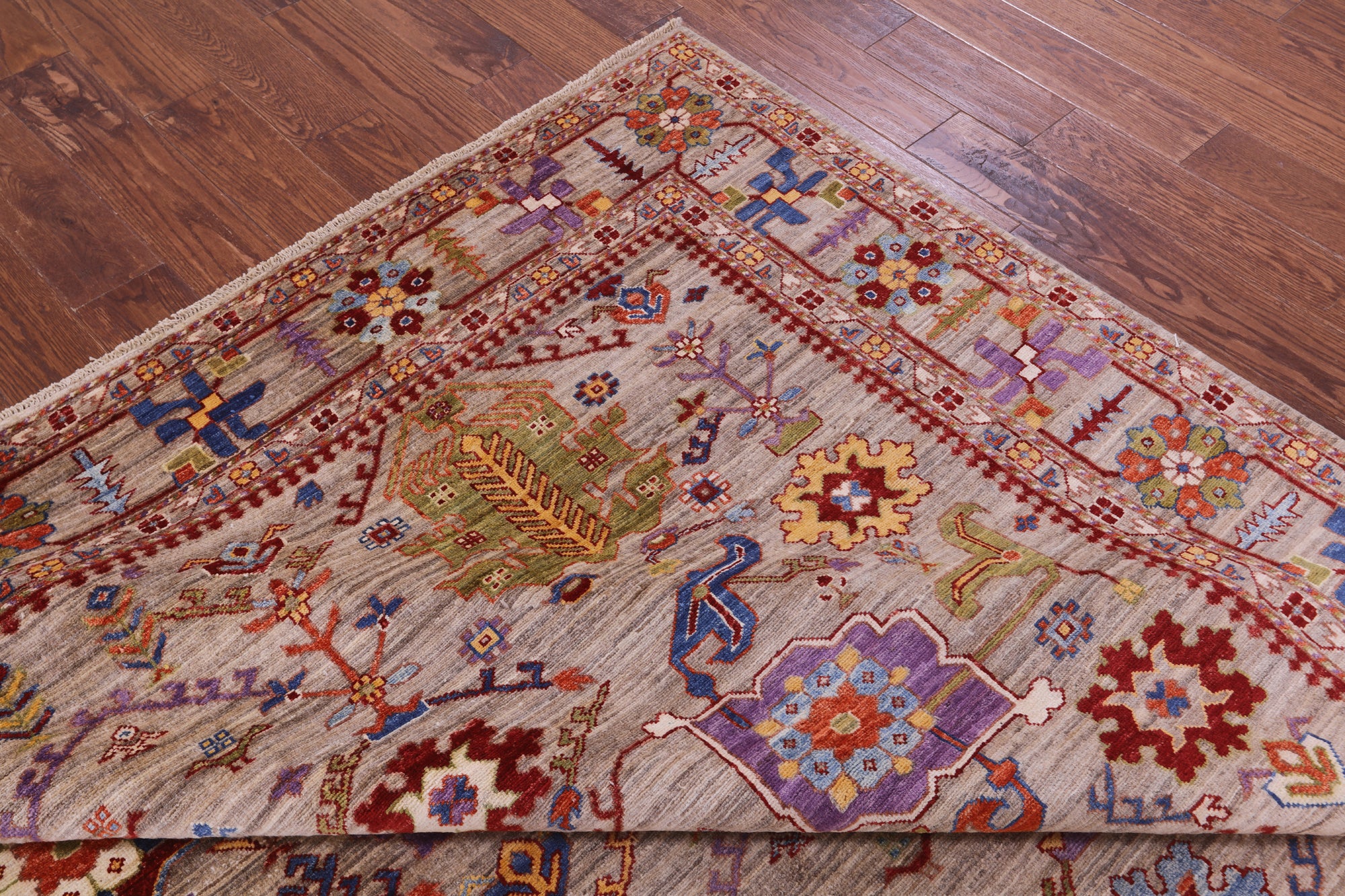 Persian Fine Serapi Hand Knotted Wool Rug - 8' 1" X 9' 9" - Golden Nile