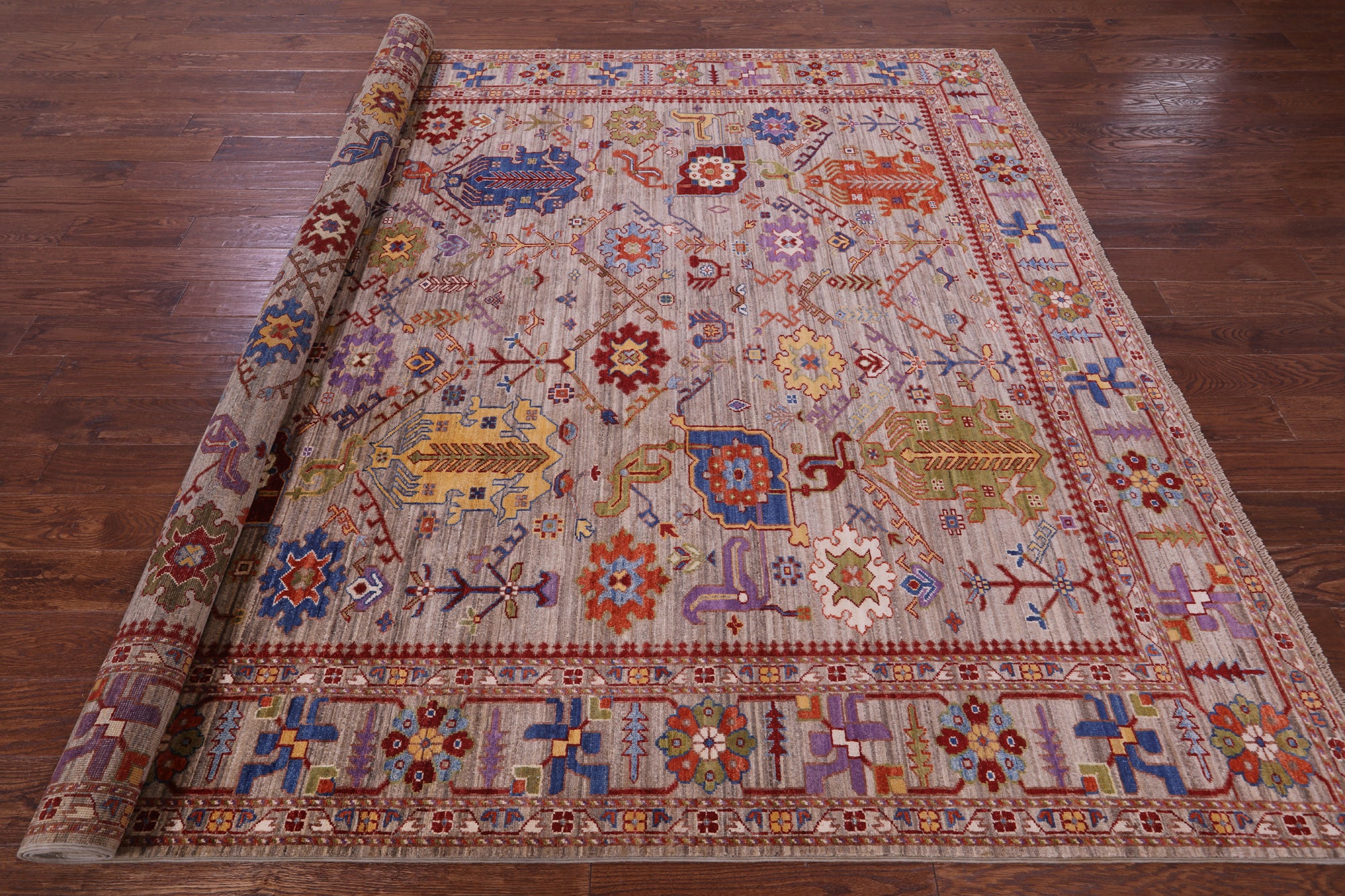 Persian Fine Serapi Hand Knotted Wool Rug - 8' 1" X 9' 9" - Golden Nile