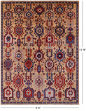 Persian Fine Serapi Hand Knotted Wool Rug - 9' 0" X 11' 9" - Golden Nile